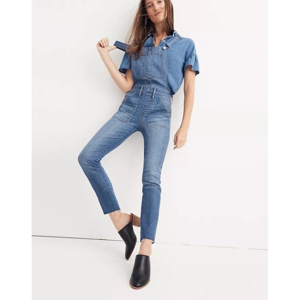 Madewell Skinny Overalls in Kemp Wash xs